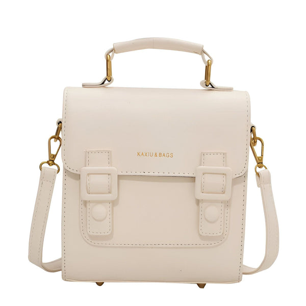 Sac à main blanc KAXIU avec anse, bandoulière et boucles décoratives dorées., 46194003312864,46194003345632,46194003378400,46194003411168