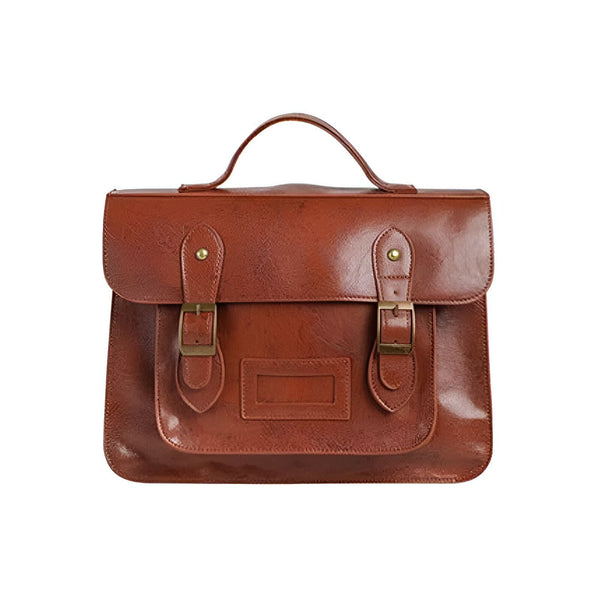 Sacoche en cuir marron avec poignée et boucles, 46193905008864,46193905041632
