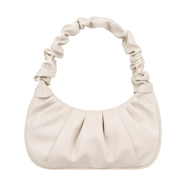 Sac baguette blanc cassé avec anse froncée et détails plissés, 46193963401440,46193963434208,46193963466976,46193963499744,46193963532512