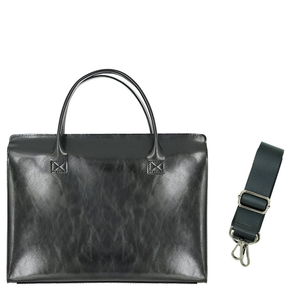 Sac mallette en cuir noir avec anses et sangle bandoulière, 46193907532000,46193907564768,46193907597536,46193907630304,46193907663072,46193907695840,46193907728608,46193907761376,46193907826912,46193907859680,46193907892448,46193907925216,46193907957984,46193907990752,46193908023520