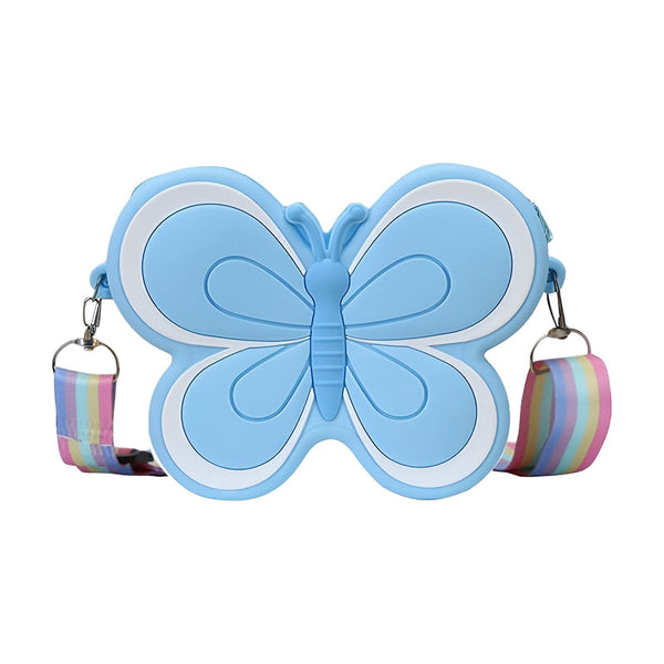 Sac à bandoulière bleu papillon avec sangle multicolore, 46193987289312,46193987322080,46193987354848,46193987387616