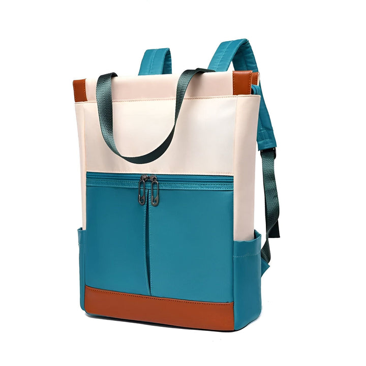 Sac à dos style fourre-tout crème, bleu-vert, marron avec poignées et bretelles., 46193874665696,46193874698464,46193874731232,46193874764000