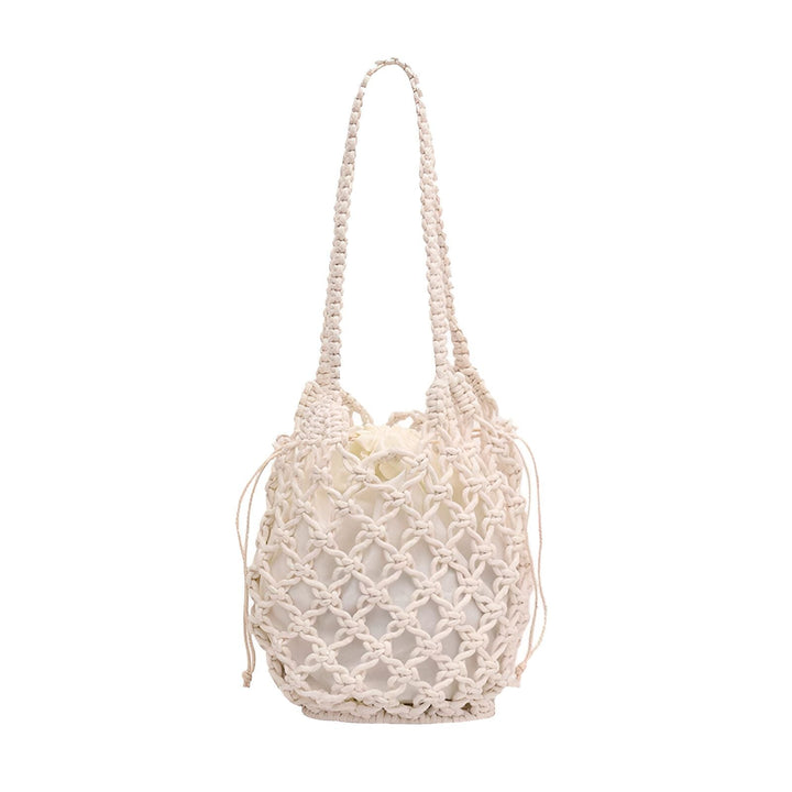 Sac seau macramé beige avec doublure intérieure, 46193948557536,46193948590304