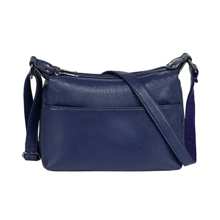 Sac bandoulière en cuir bleu marine avec poches avant, 46193842487520,46193842520288,46193842553056,46193842585824