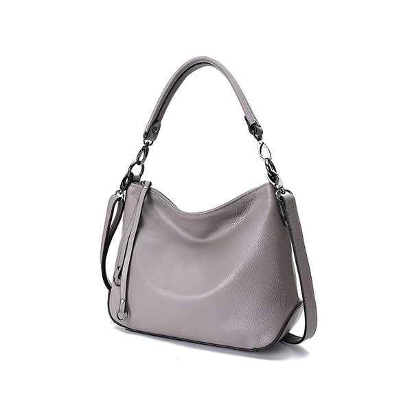 Sac à main en cuir gris avec anse et bandoulière, 46193845993696,46193846026464,46193846059232,46193846092000,46193846124768