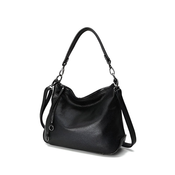 Sac à bandoulière noir en cuir grainé, 46193845993696,46193846026464,46193846059232,46193846092000,46193846124768
