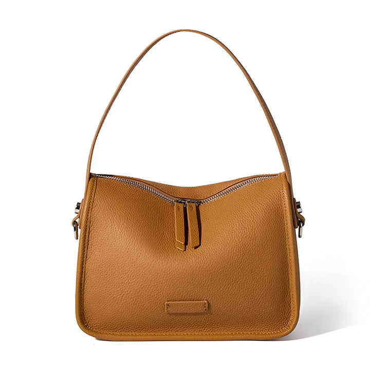 Sac à bandoulière en cuir grainé camel, 46193851039968,46193851072736
