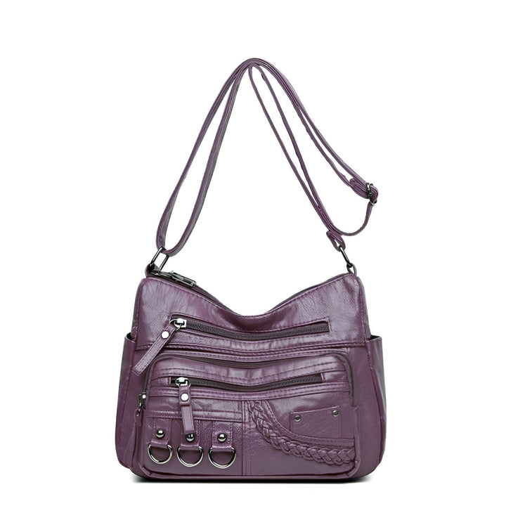 Sac bandoulière violet multi-poches et tressage., 46194026643680,46194026676448,46194026709216,46194026741984,46194026774752,46194026807520