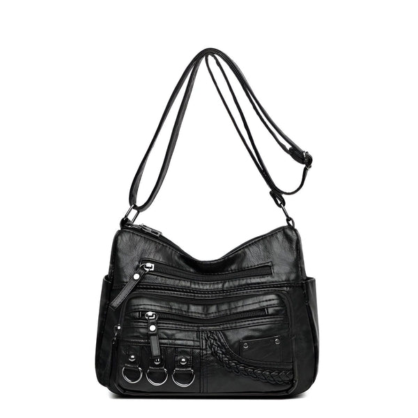 Sac bandoulière noir avec poches zippées et détails, 46194026643680,46194026676448,46194026709216,46194026741984,46194026774752,46194026807520