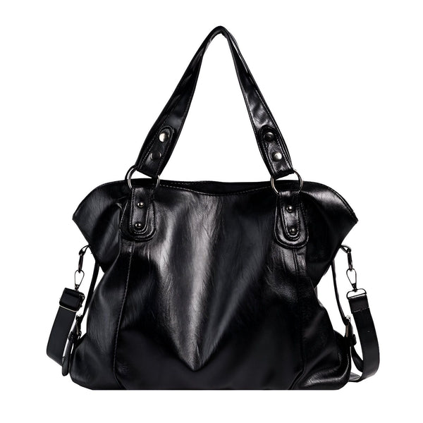 Sac à main noir style fourre-tout, avec anses et bandoulière amovible., 46193878466784,46193878499552,46193878532320