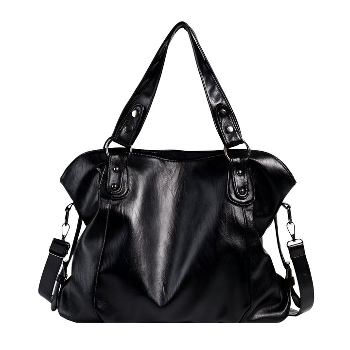 Sac à main noir style fourre-tout, avec anses et bandoulière amovible., 46193878466784,46193878499552,46193878532320