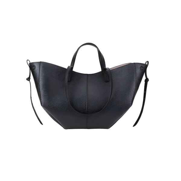 Sac à main noir en cuir texturé avec lanières ajustables, 46193882726624,46193882759392,46193882792160,46193882824928