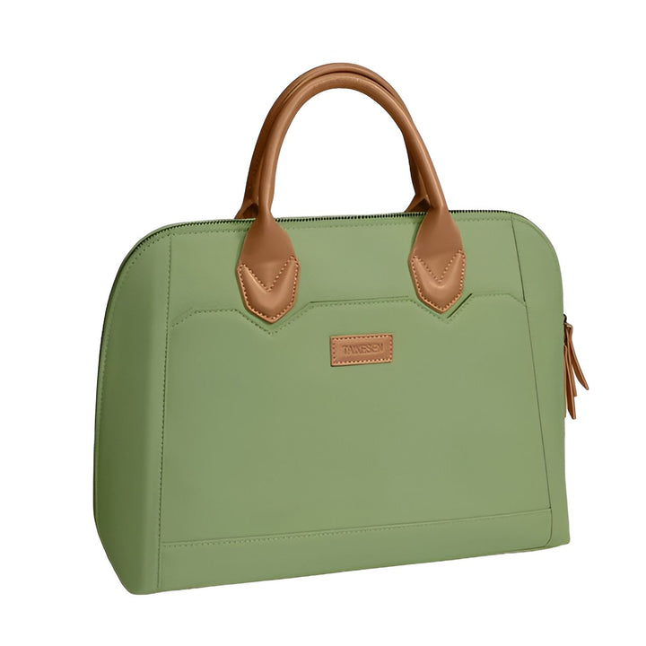 Sac à main vert avec anses marron et logo TAIKESEN, 46193951211744,46193951244512,46193951277280,46193951310048,46193951342816,46193951375584