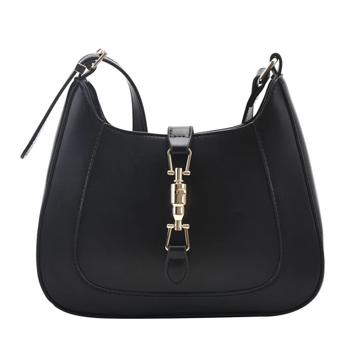 Sac bandoulière noir avec fermoir doré, 46193934565600,46193934598368,46193934631136,46193934663904,46193934696672