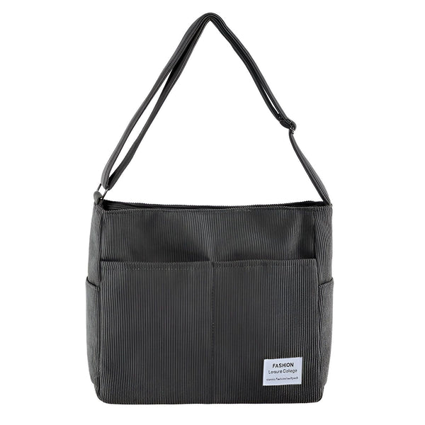 Sac bandoulière noir en velours côtelé avec poches., 46193875124448,46193875157216,46193875189984,46193875222752,46193875255520