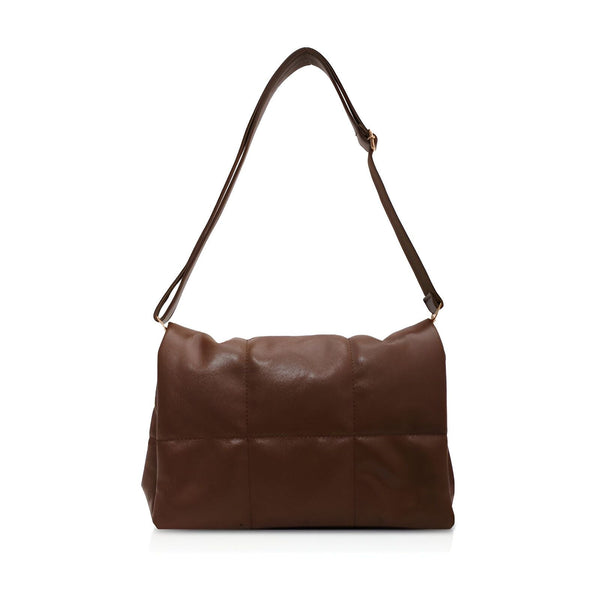 Sac à bandoulière matelassé en cuir marron, 46193889476832,46193889509600,46193889542368,46193889575136