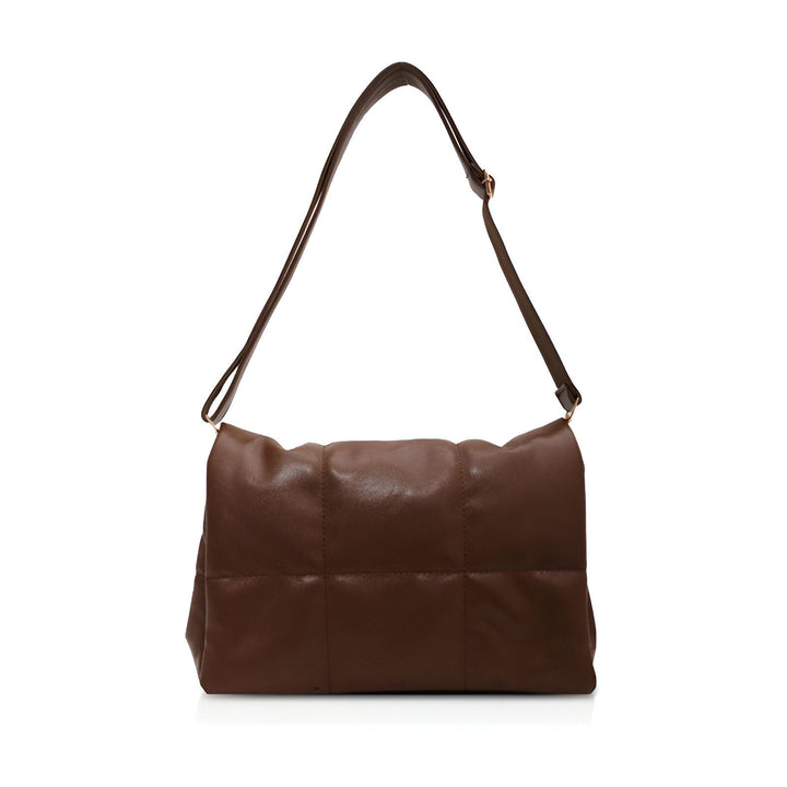 Sac à bandoulière matelassé en cuir marron, 46193889476832,46193889509600,46193889542368,46193889575136