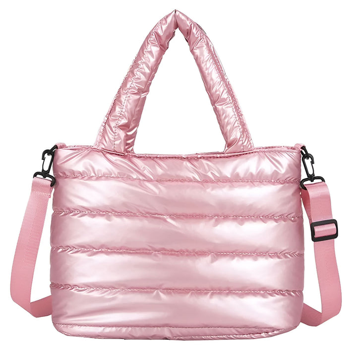 Sac tote rose brillant matelassé type doudoune., 46193876926688,46193876959456,46193876992224,46193877024992,46193877057760