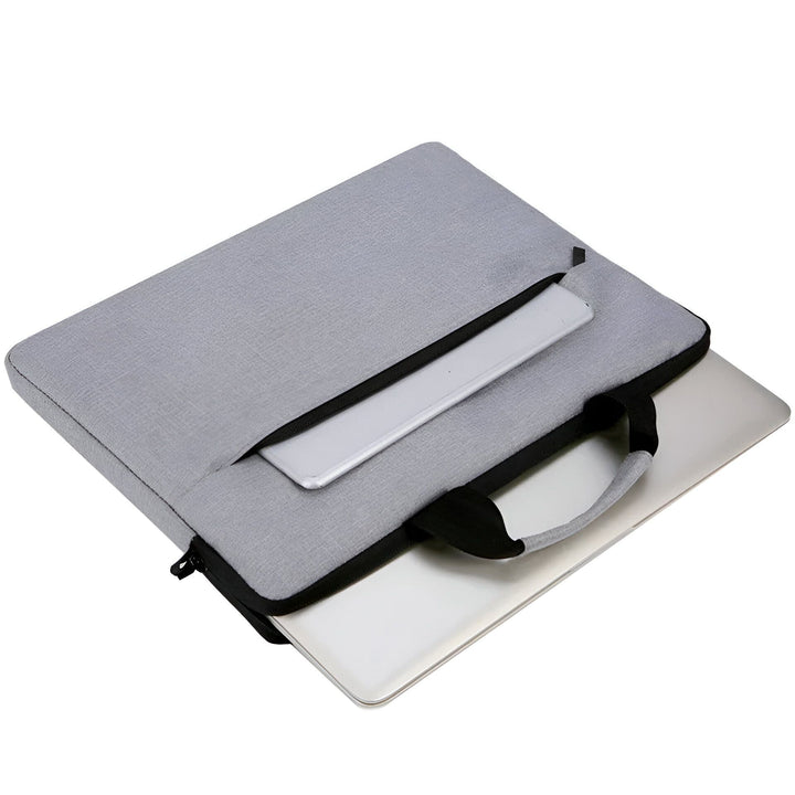 Housse grise pour ordinateur portable avec poignée et poche avant contenant un tablet, 46193908744416,46193908777184,46193908809952,46193908842720,46193908875488,46193908908256,46193908941024,46193908973792,46193909006560,46193909039328,46193909072096,46193909104864