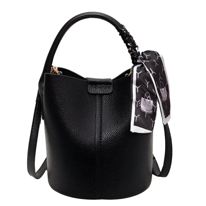 Sac seau noir avec foulard imprimé, 46194006720736,46194006753504