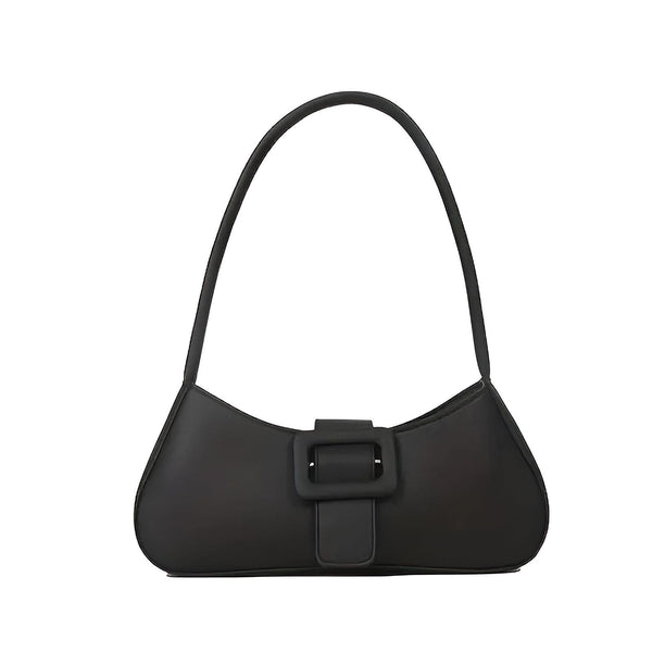 Sac à main noir style baguette avec boucle carrée, 46193943707872,46193943740640,46193943773408,46193943806176