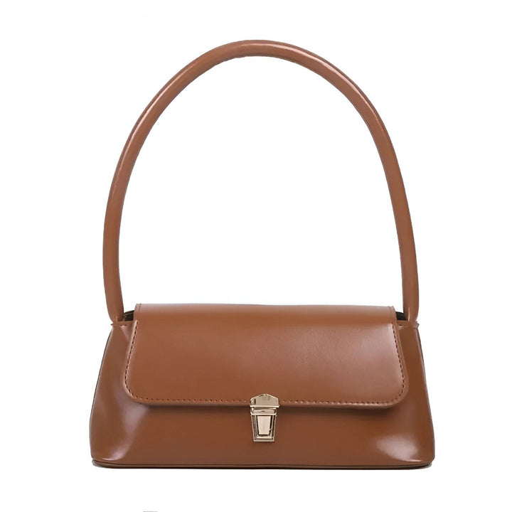Sac marron style baguette, fermoir doré, 46194027299040,46194027331808,46194027364576,46194027397344