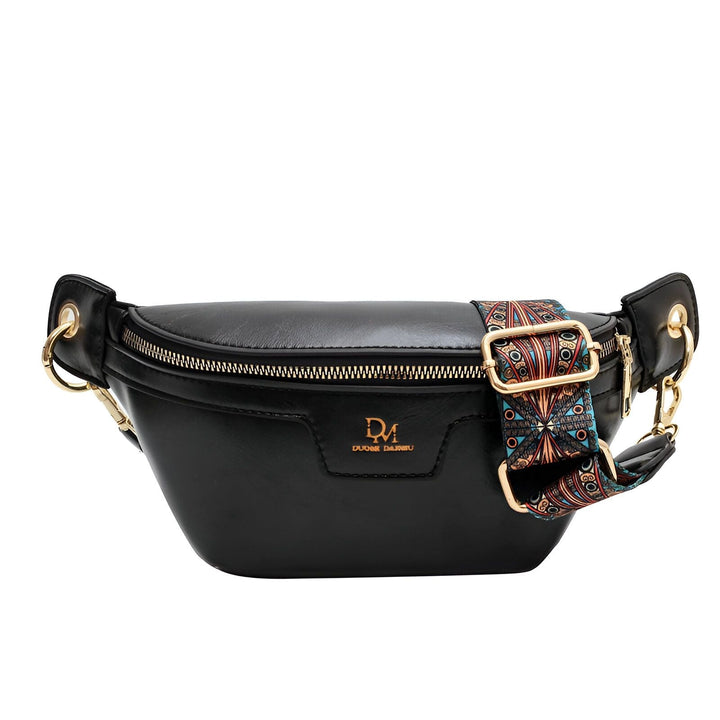 Sac banane noir Duore Dareu avec sangle à motif coloré, 46194025332960,46194025365728,46194025398496,46194025431264,46194025464032