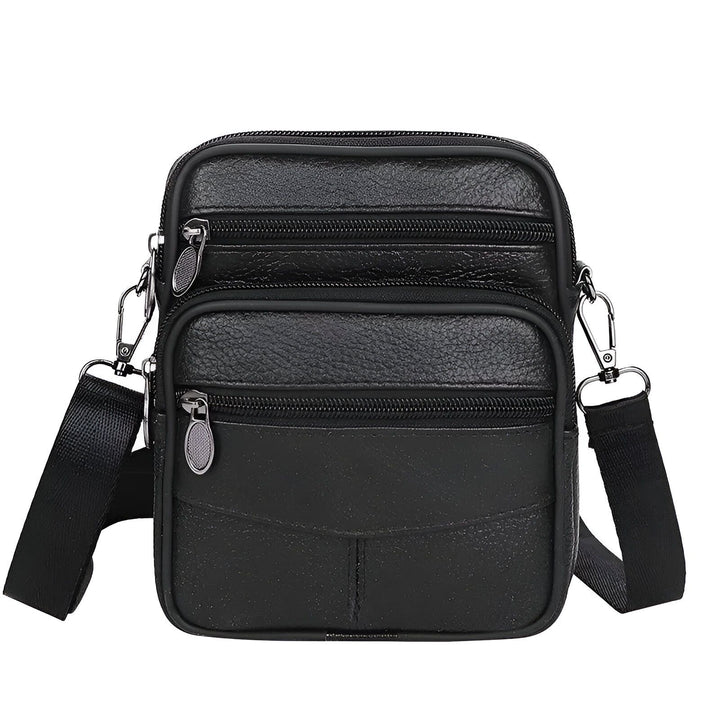 Sacoche bandoulière noire avec multiples poches zippées, 46194067996896,46194068029664