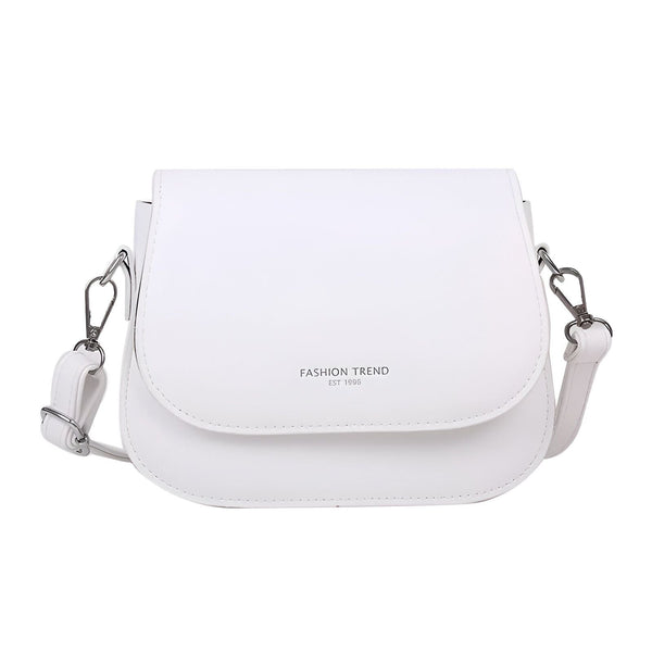 Sac bandoulière blanc avec rabat et texte Fashion Trend., 46193966907616,46193966940384,46193966973152,46193967005920,46193967038688