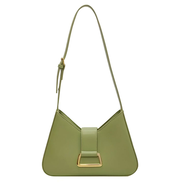 Sac à main triangulaire vert sauge avec boucle dorée, 46193872797920,46193872830688,46193872863456,46193872896224