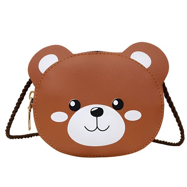 Sac bandoulière marron pour enfant en forme de tête d'ours, 46193977491680,46193977524448,46193977557216,46193977589984,46193977622752
