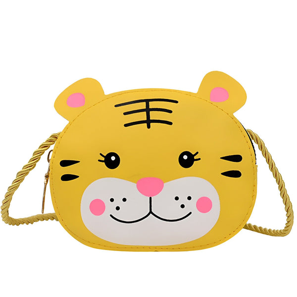 Sac enfant jaune avec motif tigre, bandoulière dorée., 46193977491680,46193977524448,46193977557216,46193977589984,46193977622752