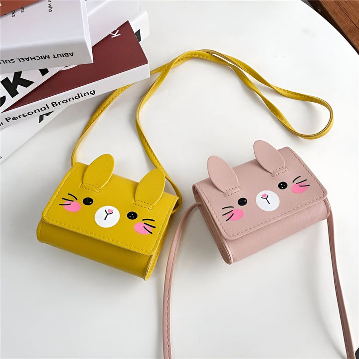 Deux petits sacs bandoulière jaunes et roses en forme de lapin., 46193984110816,46193984176352,46193984209120,46193984241888
