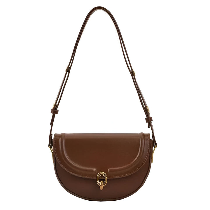 Sac bandoulière marron en cuir avec fermoir doré, 46194026283232,46194026316000,46194026348768,46194026381536