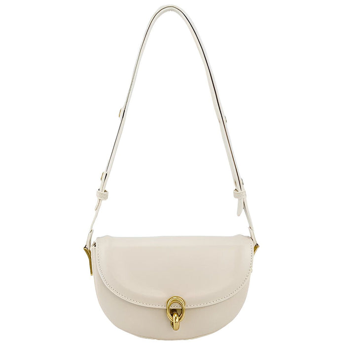Sac bandoulière blanc forme demi-lune avec fermoir doré, 46194026283232,46194026316000,46194026348768,46194026381536