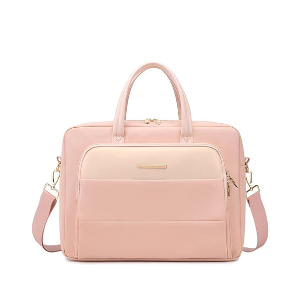 Sacoche d'ordinateur portable rose et beige avec poignées et sangle réglable, 46193906057440,46193906090208,46193906122976,46193906155744,46193906188512,46193906221280,46193906254048,46193906286816,46193906319584,46193906352352,46193906385120,46193906417888,46193906450656,46193906483424,46193906516192