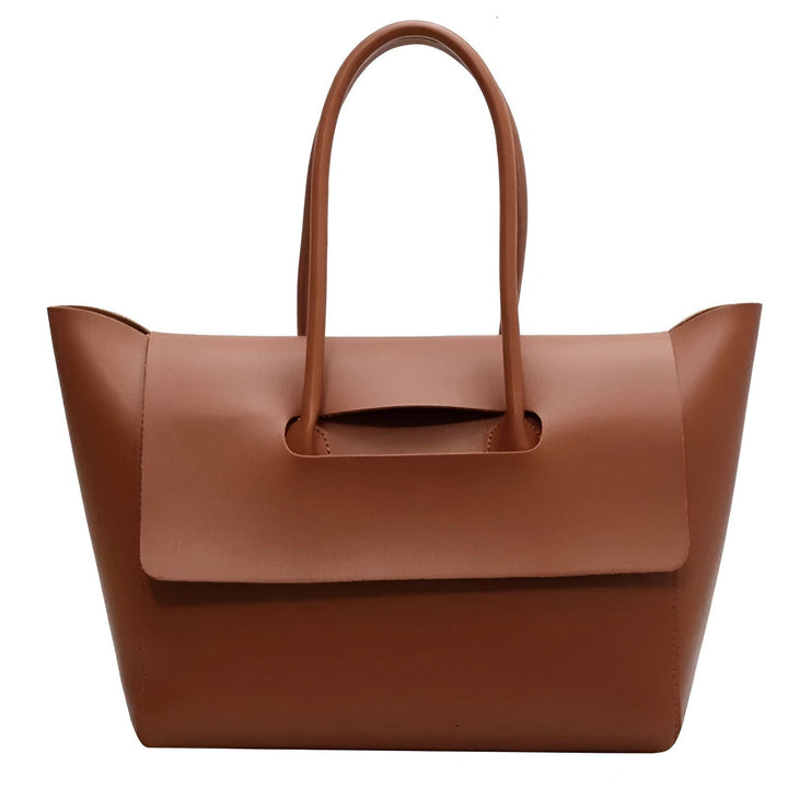 Sac cabas marron en cuir avec rabat, 46194054791392,46194054856928,46194054889696,46194054922464,46194054955232