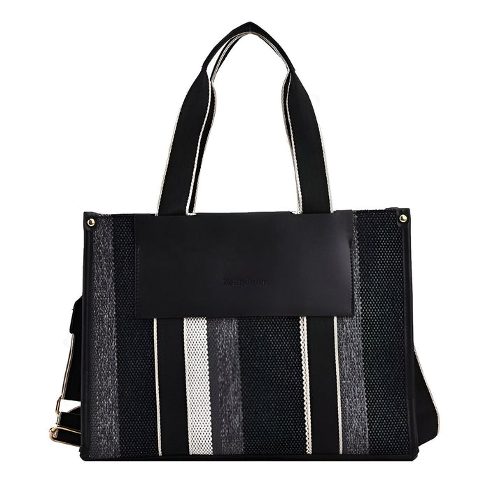 Sac cabas Zanellato à rayures noir, gris et blanc, 46193896030432,46193896063200,46193896095968,46193896128736