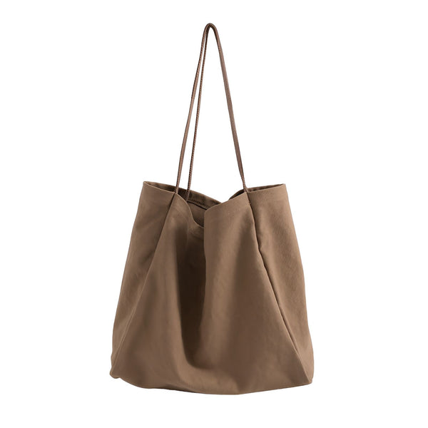 Sac cabas souple marron clair avec fines anses, 46193893048544,46193893081312