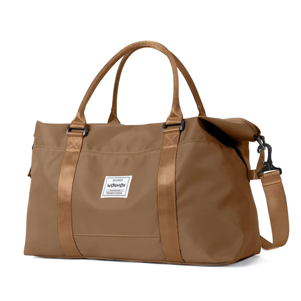 Sac fourre-tout beige Wonhox avec anses et bandoulière amovible sur fond blanc., 46193914216672,46193914249440,46193914282208,46193914314976,46193914347744,46193914380512