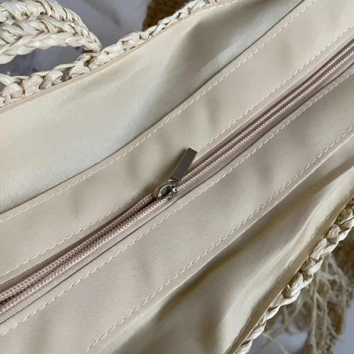 Doublure intérieure beige d'un sac avec fermeture éclair, 46193922965728,46193922998496