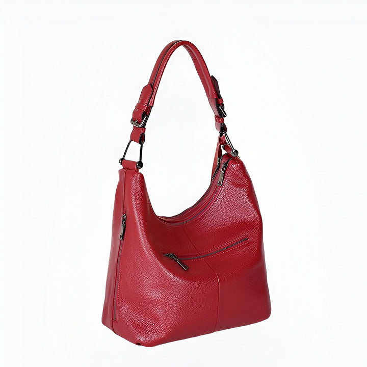 Sac à main rouge en cuir grainé avec anse et zips, 46193838129376,46193838162144,46193838194912,46193838227680,46193838260448,46193838293216,46193838325984