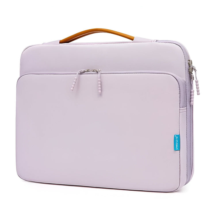 Housse lavande pour ordinateur portable avec poignée marron et zips, 46193910022368,46193910055136,46193910087904,46193910120672,46193910153440,46193910186208,46193910218976,46193910251744,46193910284512,46193910317280,46193910350048,46193910382816