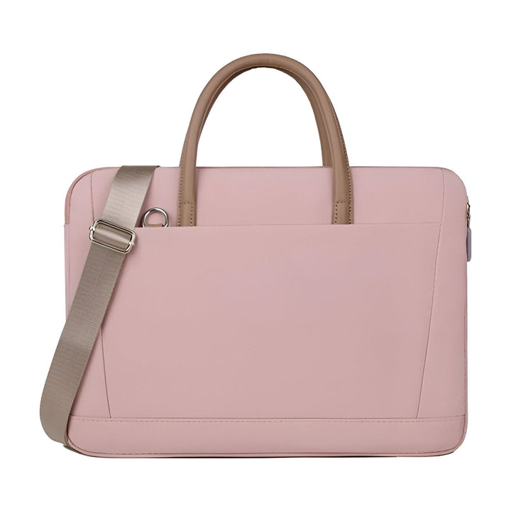 Sacoche rose pâle pour ordinateur portable avec poignées et bandoulière beiges., 46193911169248,46193911202016,46193911234784,46193911267552,46193911300320,46193911333088,46193911365856,46193911398624,46193911431392,46193911464160,46193911496928,46193911529696,46193911562464,46193911595232,46193911628000