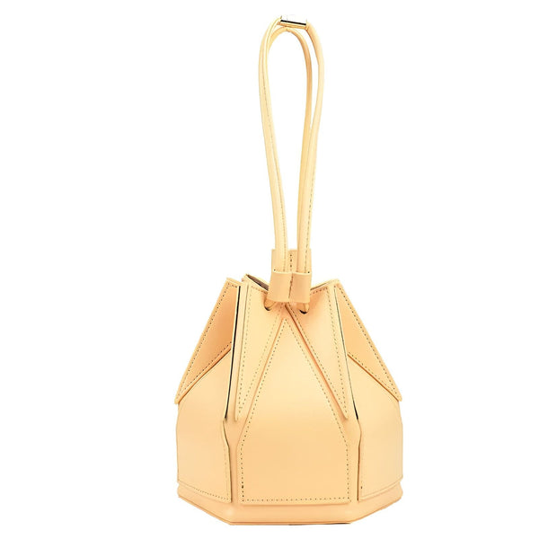 Sac à main en cuir beige clair de forme géométrique, 46194005213408,46194005246176,46194005278944,46194005311712,46194005344480,46194005377248