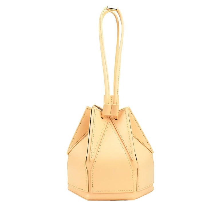 Sac à main en cuir beige clair de forme géométrique, 46194005213408,46194005246176,46194005278944,46194005311712,46194005344480,46194005377248