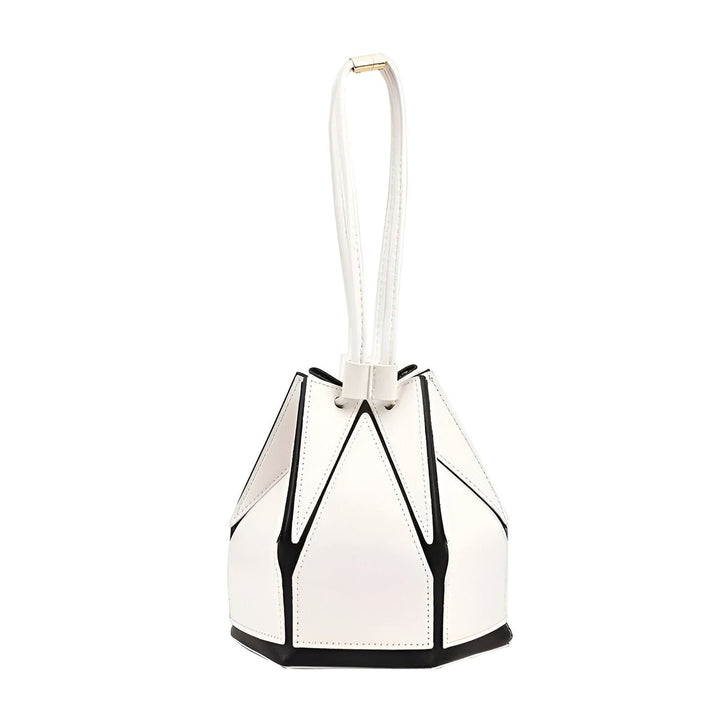 Sac seau blanc en cuir avec motifs géométriques noirs, 46194005213408,46194005246176,46194005278944,46194005311712,46194005344480,46194005377248