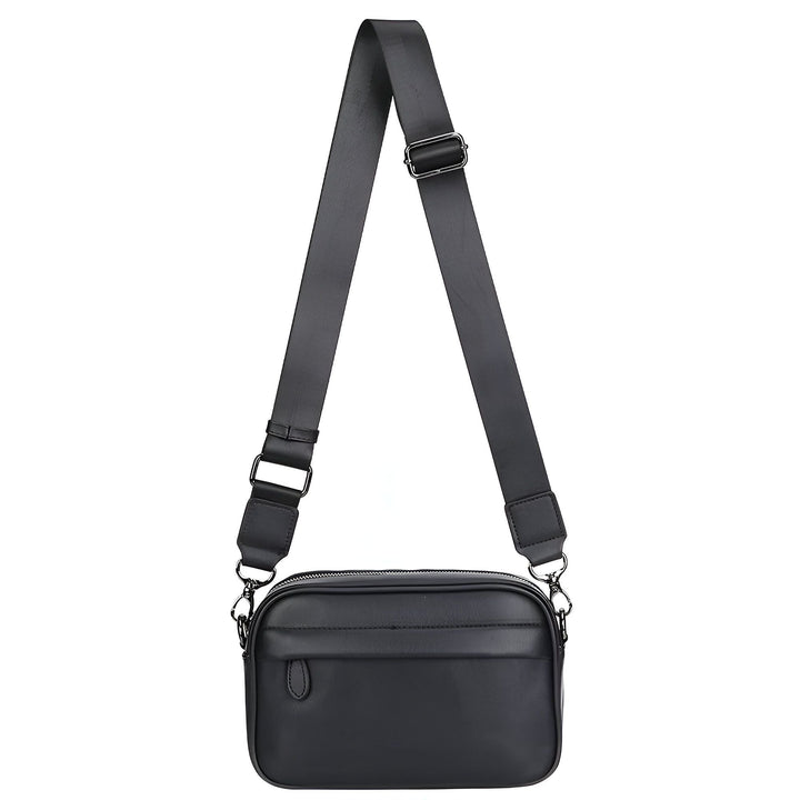 Sac bandoulière noir pour homme en cuir., 46194058002656,46194058035424,46194058068192,46194058100960