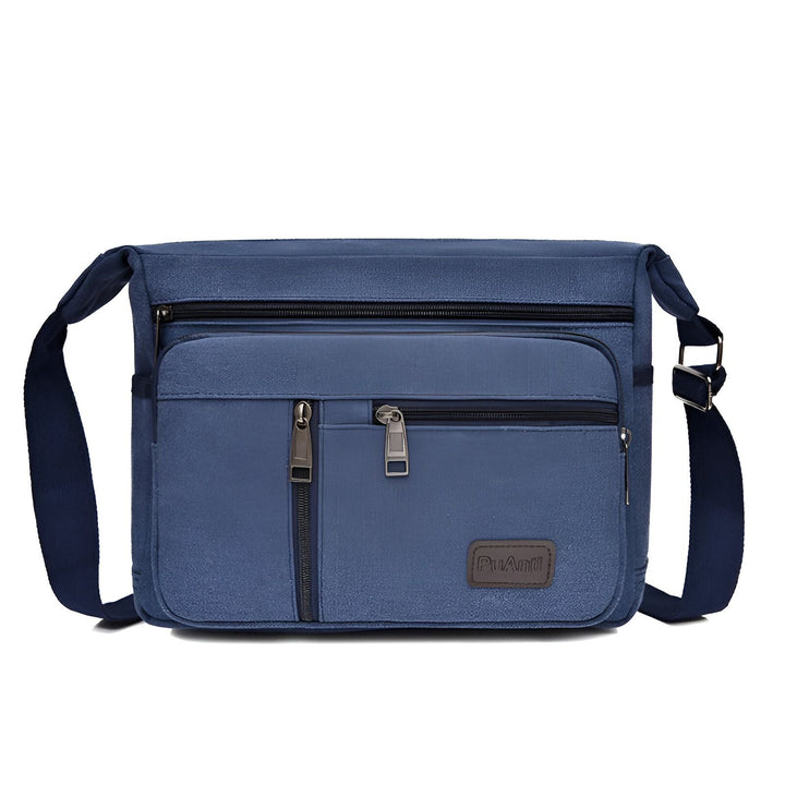 Sac messager bleu marine avec poches zippées., 46194061148384,46194061181152,46194061213920,46194061246688,46194061279456