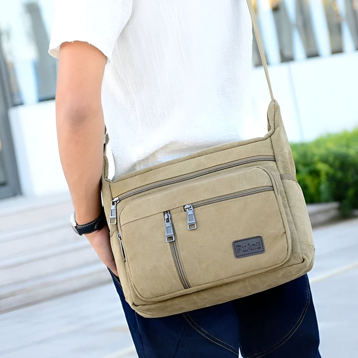 Sac bandoulière homme kaki avec plusieurs poches zippées, 46194061148384,46194061181152,46194061213920,46194061246688,46194061279456